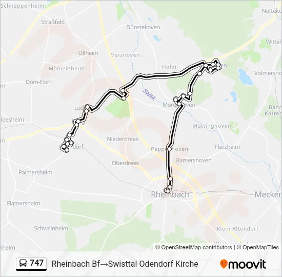 747 Bus Line Map