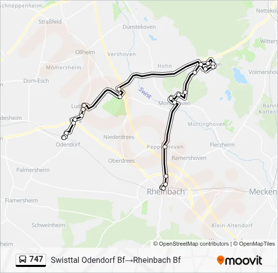 Buslinie 747 Karte