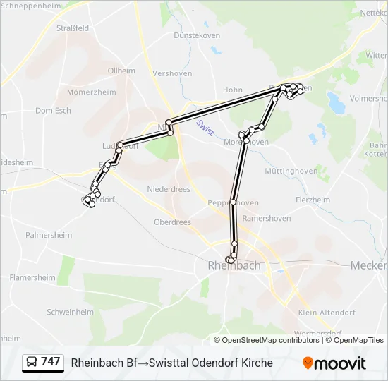 747 Bus Line Map