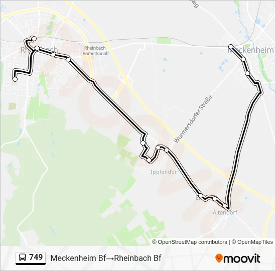 749 Bus Line Map