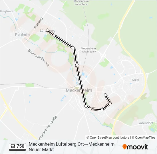 750 Bus Line Map