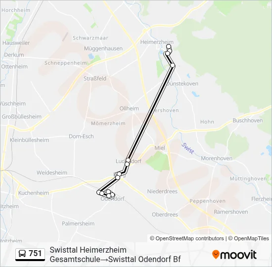 751 Bus Line Map