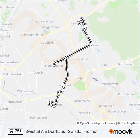 751 bus Line Map