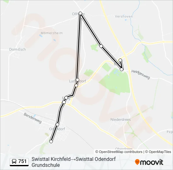 751 Bus Line Map