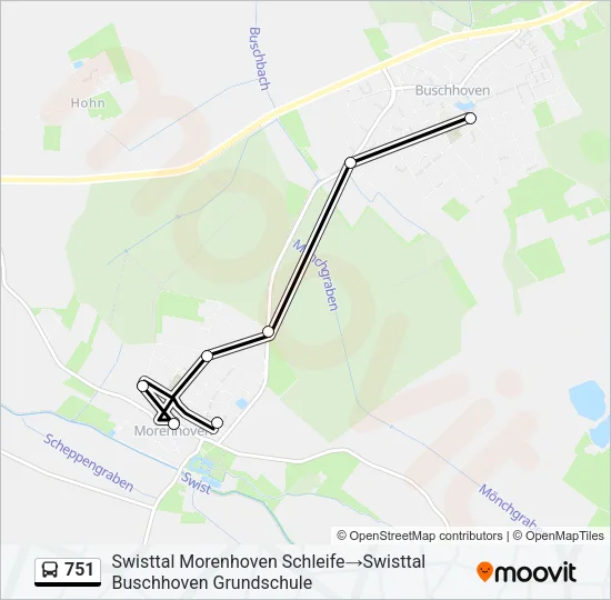 751 Bus Line Map