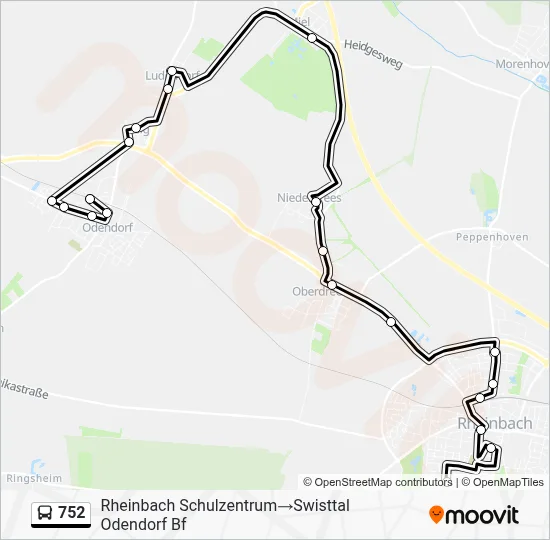 752 Bus Line Map