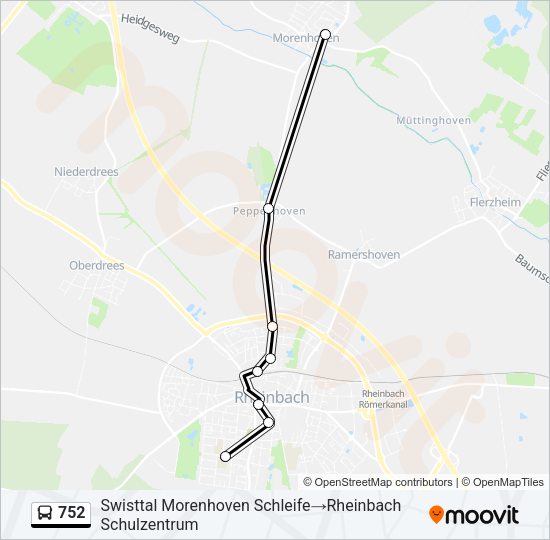 752 Bus Line Map