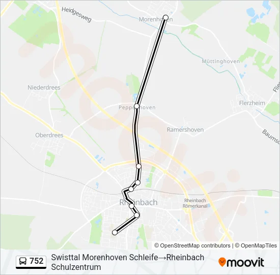 752 Bus Line Map