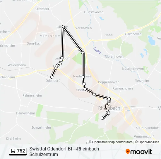 752 Bus Line Map