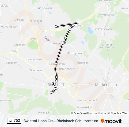 752 Bus Line Map