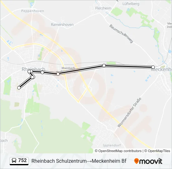 752 Bus Line Map