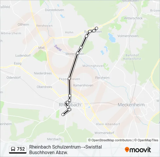 752 Bus Line Map