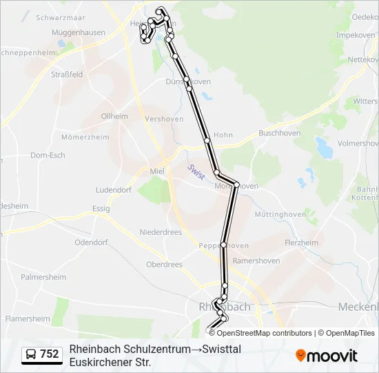 752 Bus Line Map