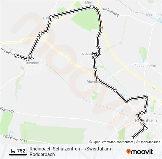752 Bus Line Map