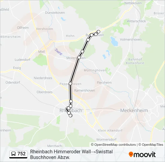 752 Bus Line Map