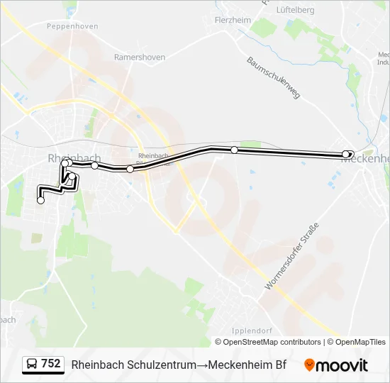 752 Bus Line Map