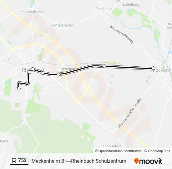 752 Bus Line Map