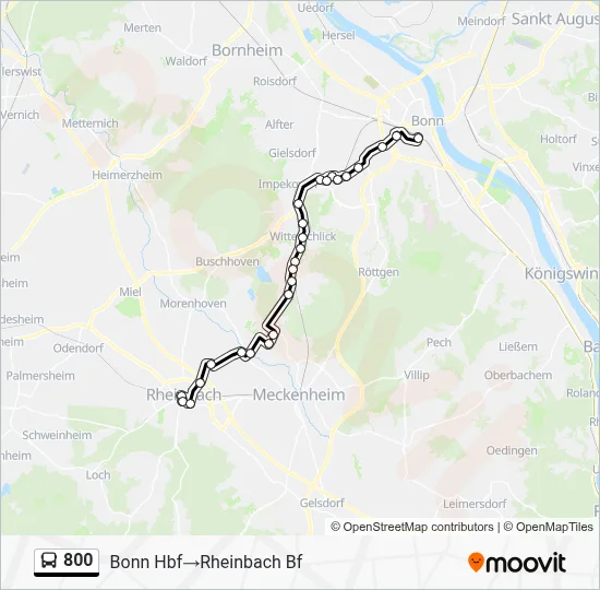 Buslinie 800 Karte