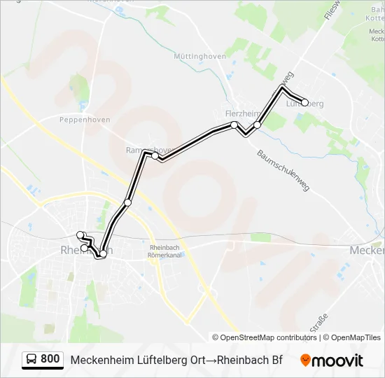 Buslinie 800 Karte