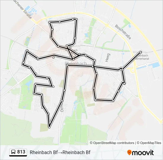 813 Bus Line Map