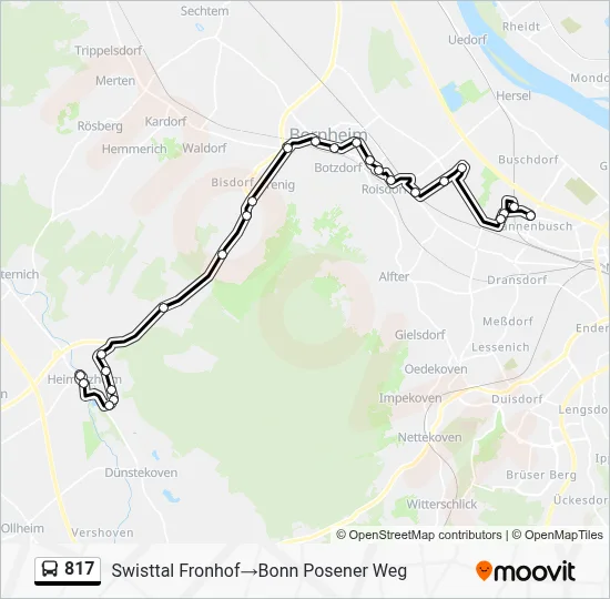 Buslinie 817 Karte