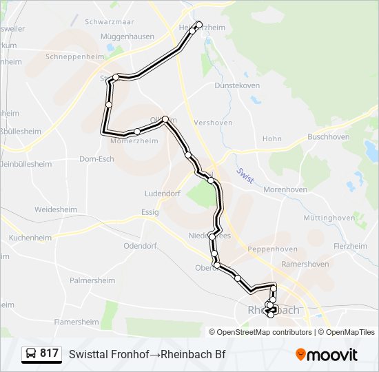 817 bus Line Map