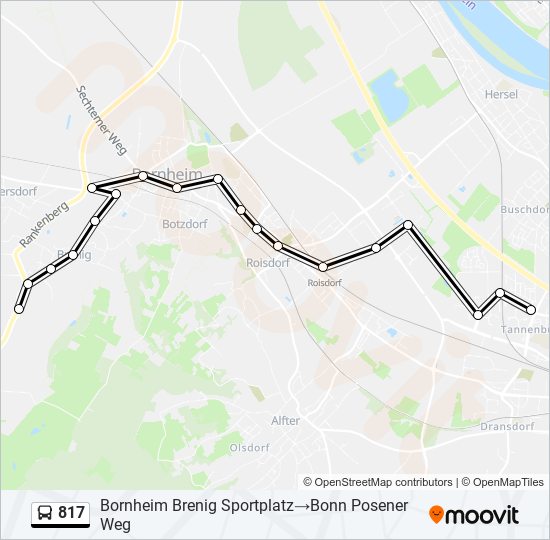 817 Route: Schedules, Stops & Maps - Bornheim Brenig Sportplatz‎→Bonn ...
