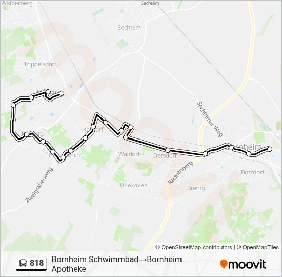 818 Bus Line Map