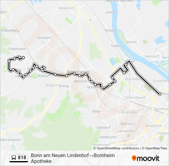 818 Bus Line Map