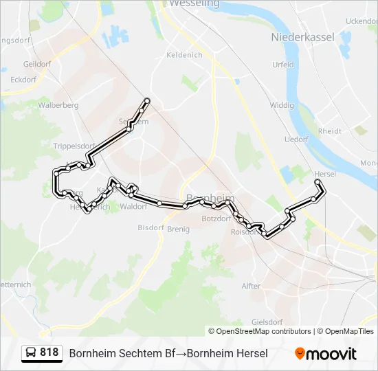 818 Bus Line Map
