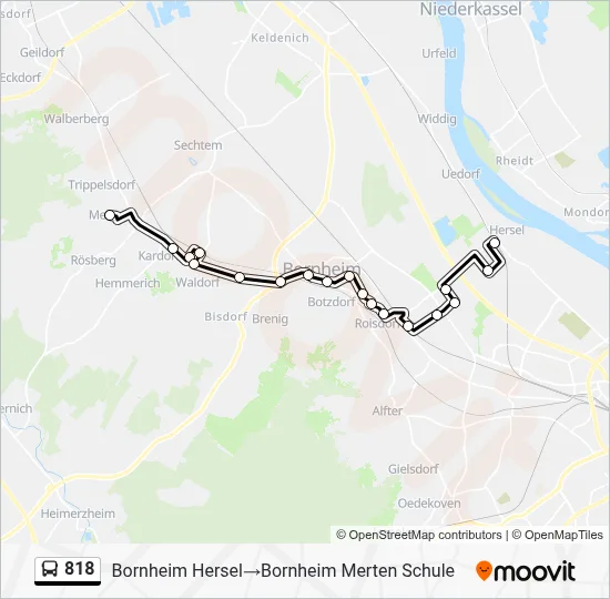 818 Bus Line Map
