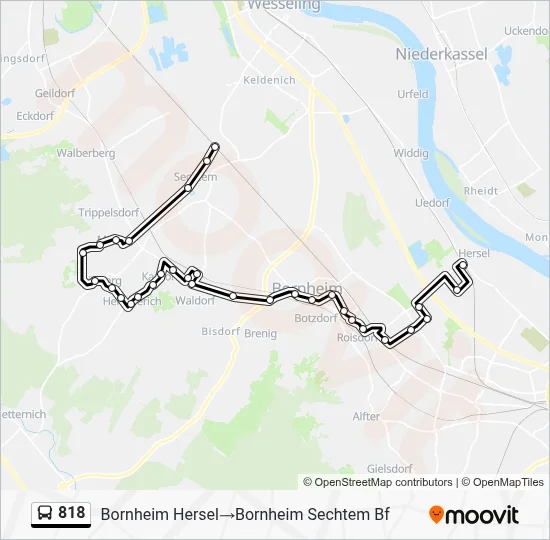 818 Bus Line Map