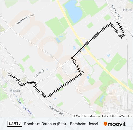 Buslinie 818 Karte