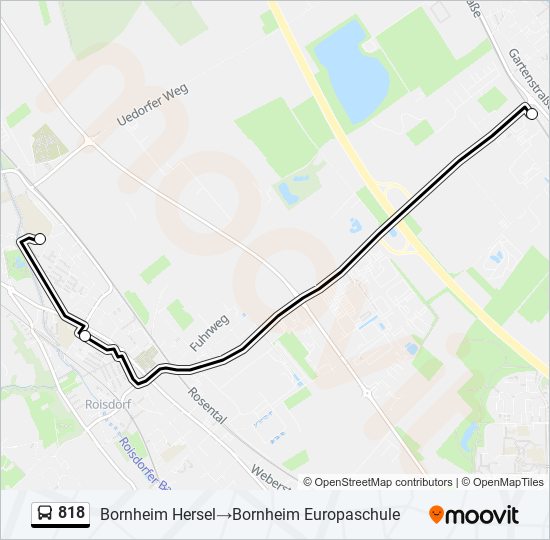 818 bus Line Map