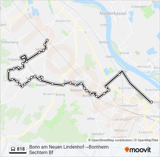 818 bus Line Map