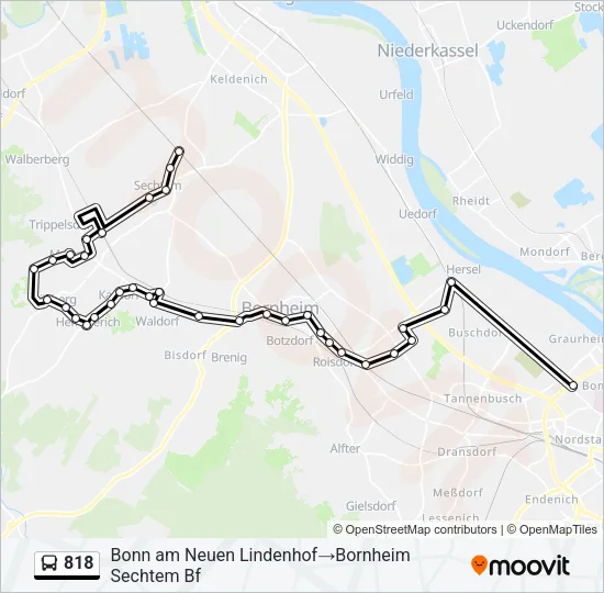 818 Bus Line Map