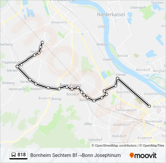 Bus 818: карта маршрута