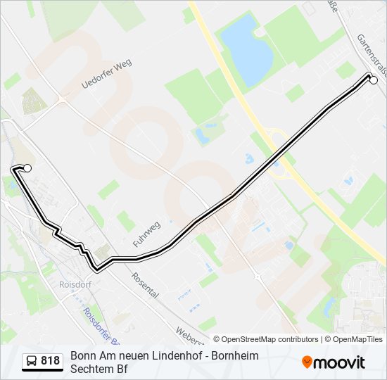 818 bus Line Map