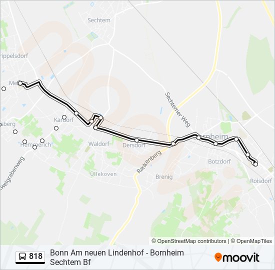 818 bus Line Map