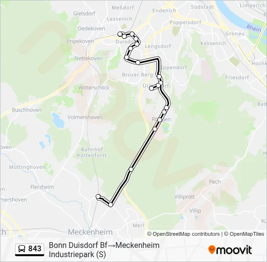 Buslinie 843 Karte
