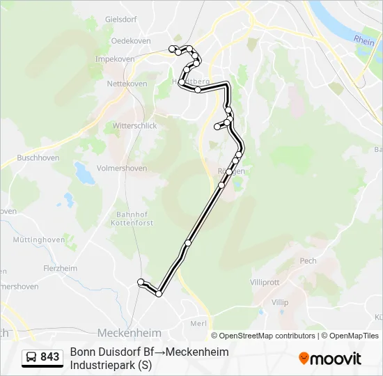 843 Bus Line Map