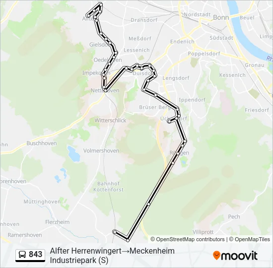 843 Bus Line Map