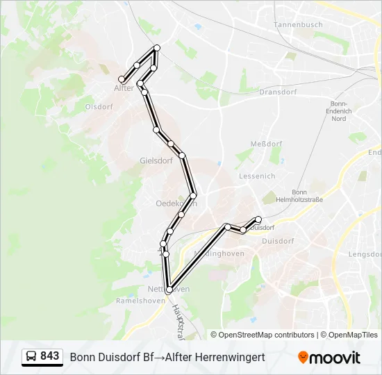 843 Bus Line Map