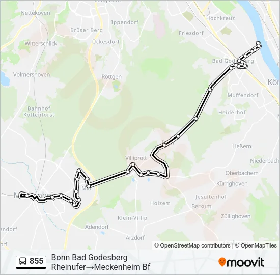 855 Bus Line Map
