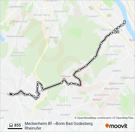 855 Bus Line Map