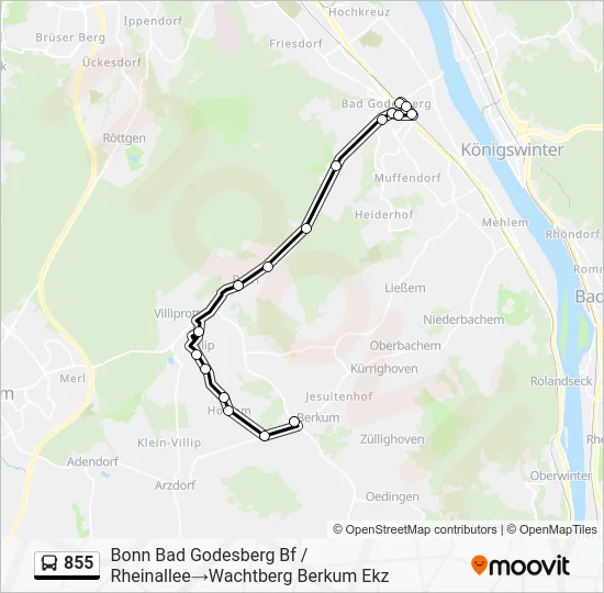 Автобус 855: карта маршрута