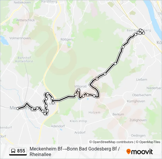 855 Bus Line Map