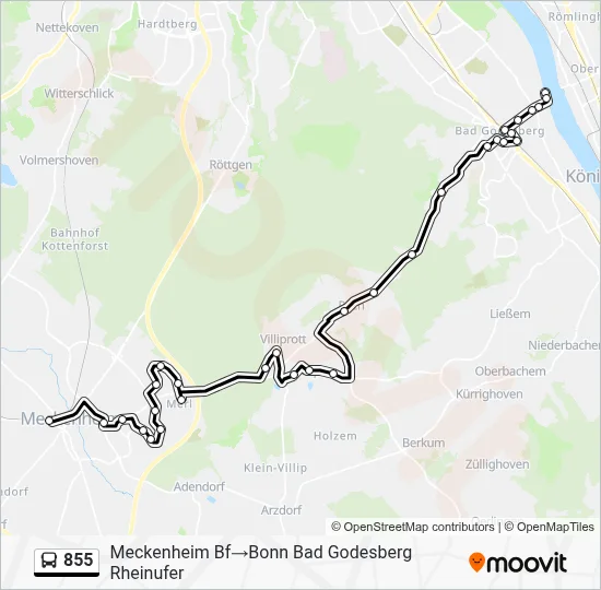 855 Bus Line Map