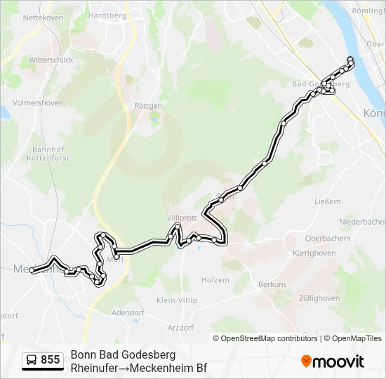 855 Bus Line Map