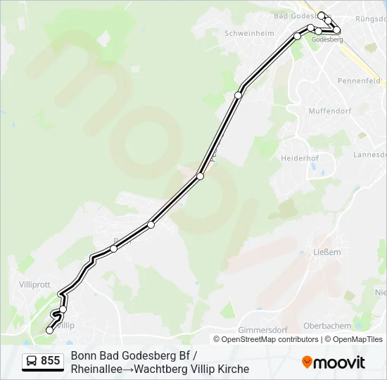 855 Bus Line Map